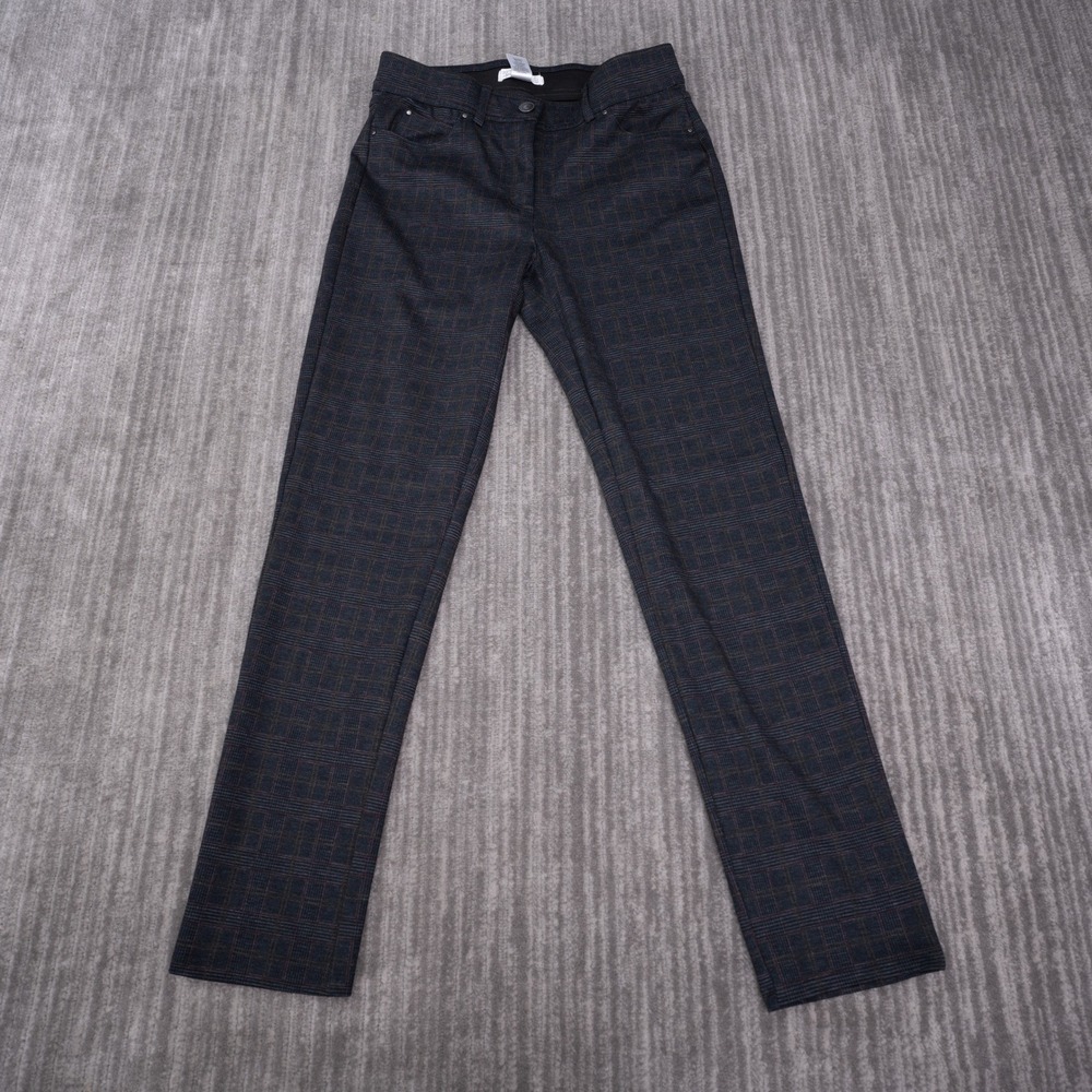 89th + Madison Plaid Dress Pants Womens 8 Blue Excellent Straight Leg Stretch